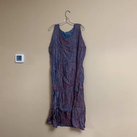 Lee Andersen - Crushed Silk Midi Scoop Neck Dress Tres Laurel - NEW - Picture 3 of 8